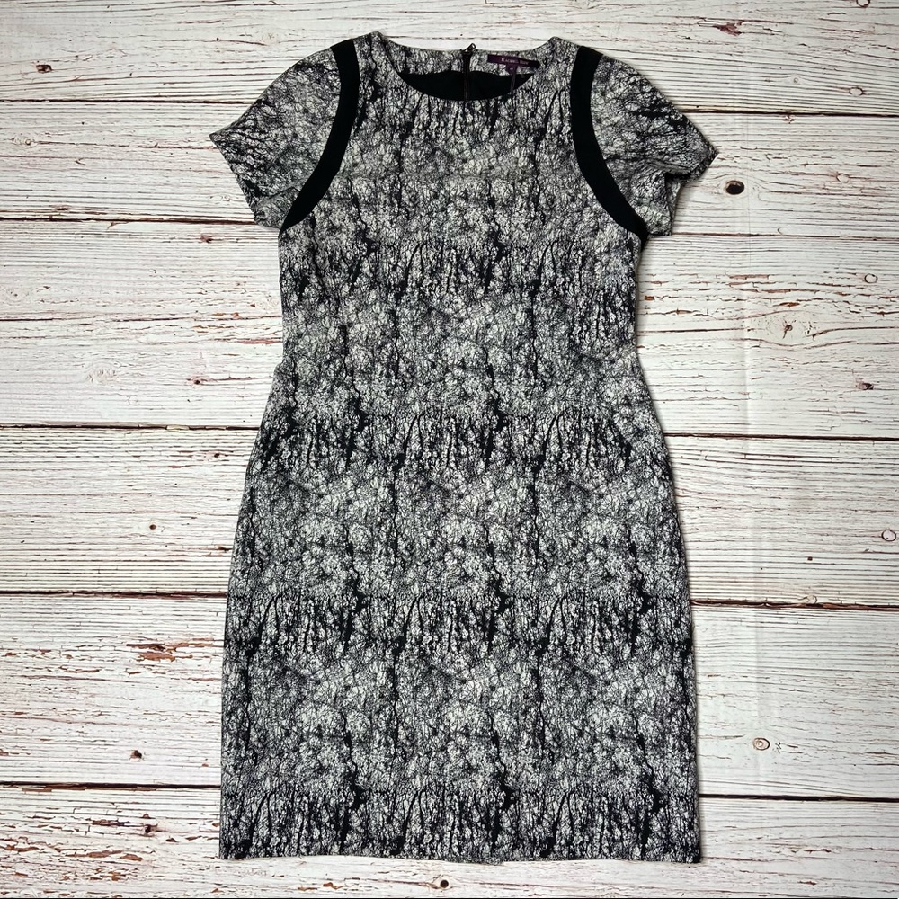 NWT Rachel Roy Cracked Jacquard Square Shoulder Sheath Dress Sz 10 - Picture 3 of 16